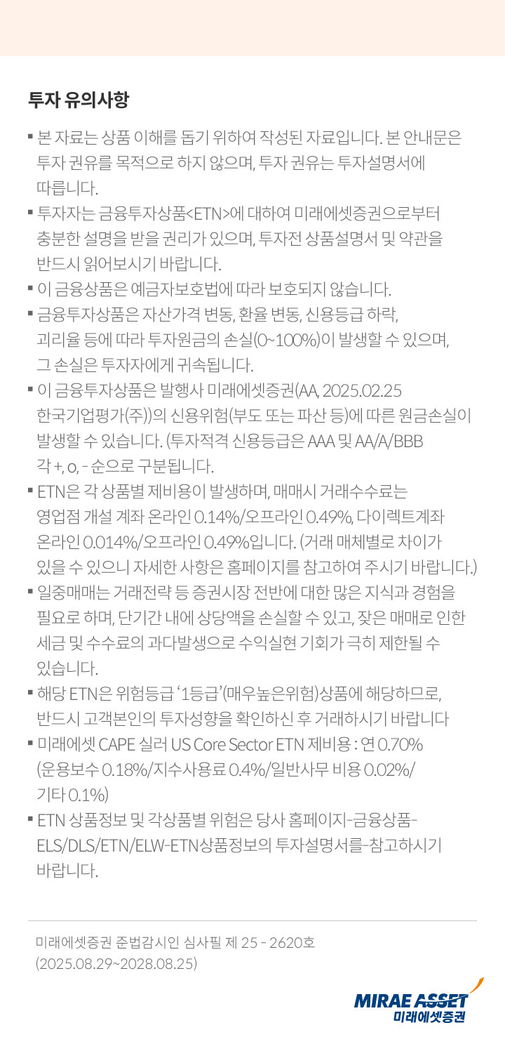  ETN���� ���� ���ھ��̵�� [�̷����� CAPE �Ƿ� US Core Sector ETN]